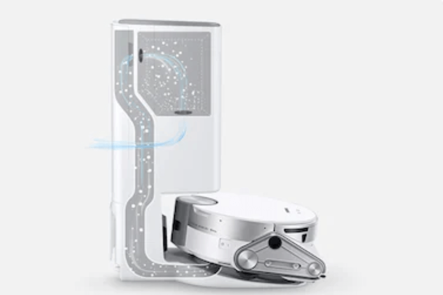 Принцип работы станции самоочистки Samsung Jet Bot AI